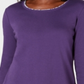 Blusa feminina Karen Scott com acabamento estampado, roxa, tamanho pequeno GG