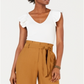 Blusa curta canelada com babados Lucy Paris feminina, branca, tamanho X-G