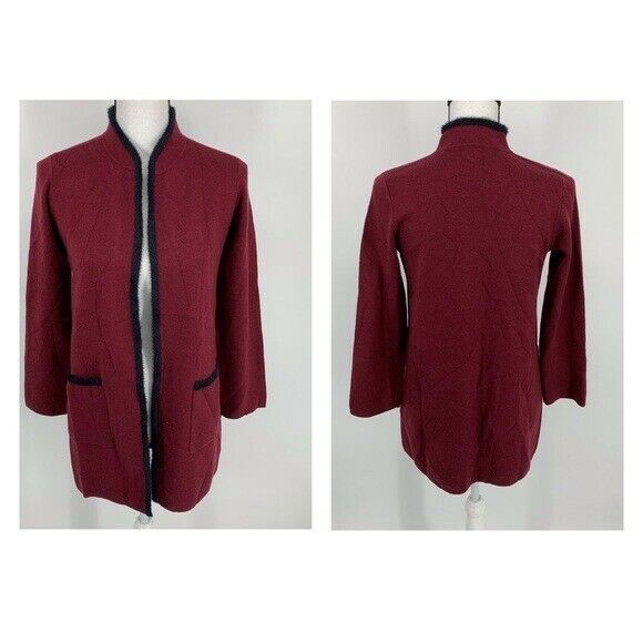 Cardigan Alfani Feminino Eyelash Trim Vermelho Tamanho P