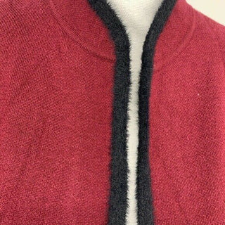 Alfani Women's Eyelash Trim Cardigan Red Size Small