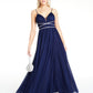 Vestido feminino de festa Say Yes to the Prom, com alças finas transparentes, decote coração, comprimento total, corte formal, azul, tamanho 3