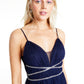 Vestido feminino de festa Say Yes to the Prom, com alças finas transparentes, decote coração, comprimento total, corte formal, azul, tamanho 3