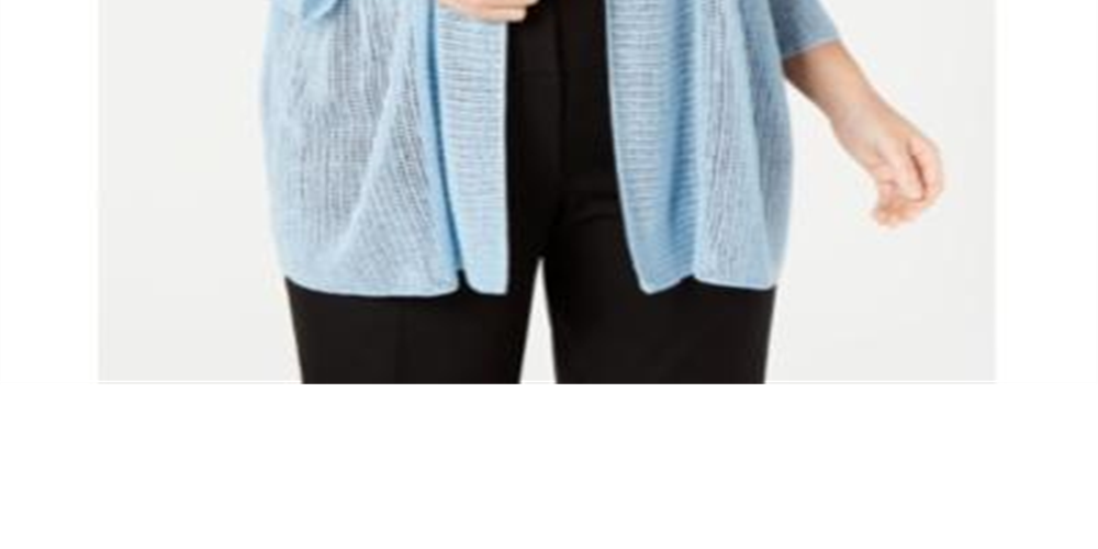 Alfani Kimono Feminino Plus Size com Frente Aberta Azul Tamanho 3X