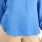 Blusa feminina Alfani de linho com amarração nas costas, azul, tamanho XXL