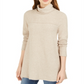 Suéter túnica com gola falsa e costura exposta feminino Style &amp; Co, bege, tamanho M