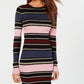 Vestido suéter listrado metálico feminino Planet Gold Junior, azul marinho, tamanho XS