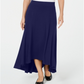 Saia evasê alta e baixa feminina JM Collection Intrepid Blue tamanho 2XL
