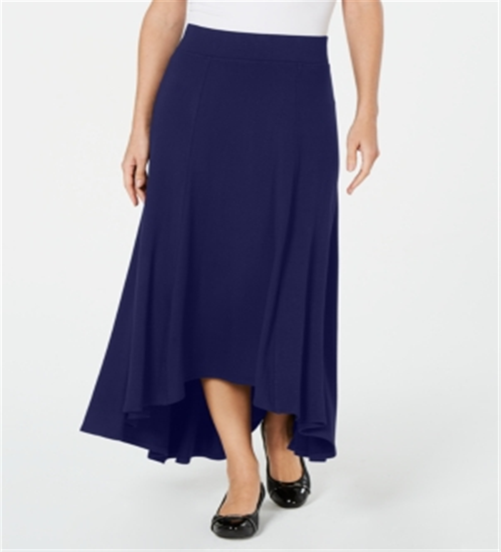 Saia evasê alta e baixa feminina JM Collection Intrepid Blue tamanho 2XL