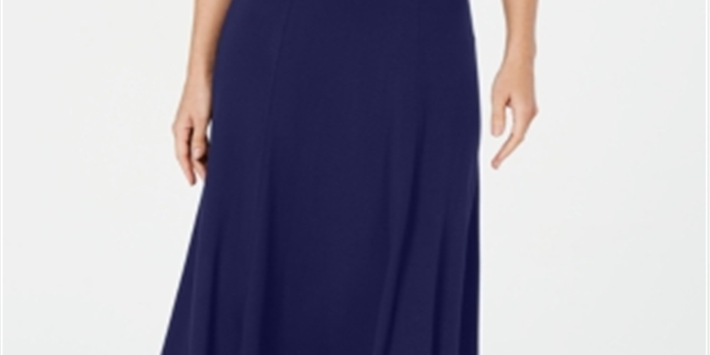 Saia evasê alta e baixa feminina JM Collection Intrepid Blue tamanho 2XL