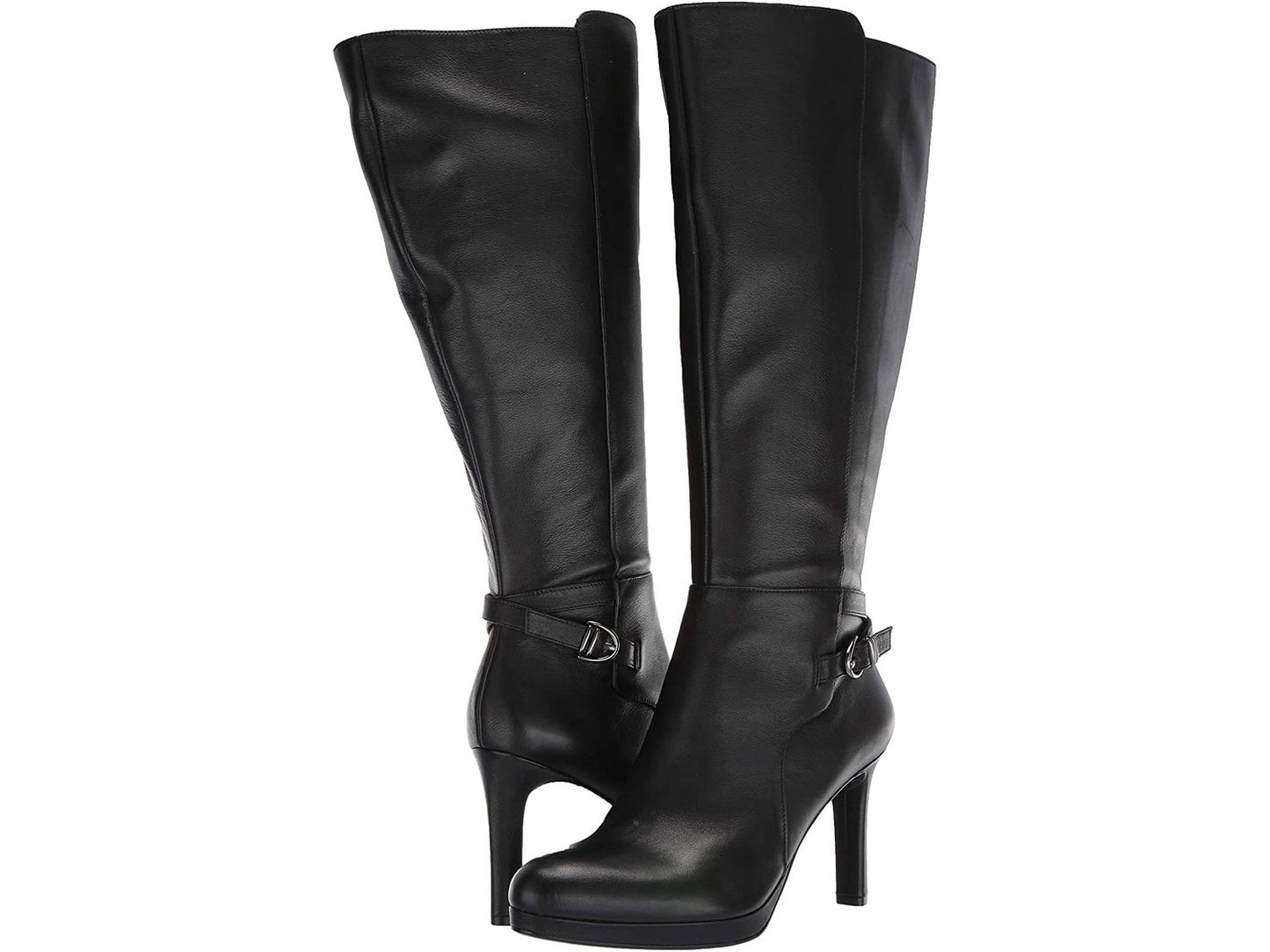 Botas femininas Naturalizer Tai Tall Wide Calf pretas tamanho 8 M-WC