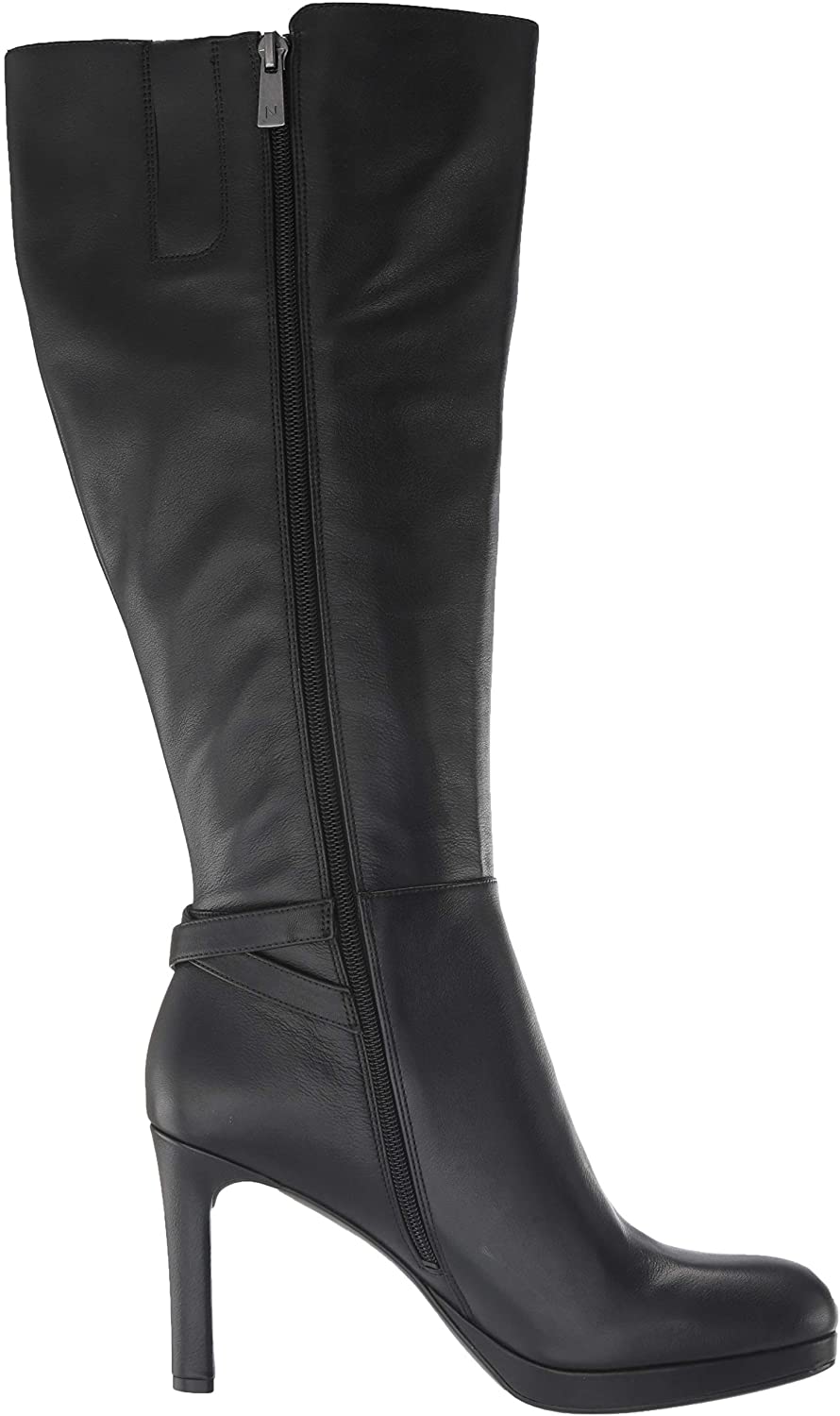 Botas femininas Naturalizer Tai Tall Wide Calf pretas tamanho 8 M-WC