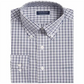 Camisa social masculina Club Room Classic/Regular Fit Gingham Check Performance Cinza Tamanho 17X34-35