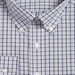Camisa social masculina Club Room Classic/Regular Fit Gingham Check Performance Cinza Tamanho 17X34-35