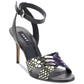Sandálias femininas DKNY Ivy Leather com tira no tornozelo e bico aberto para ocasiões especiais, cinza, tamanho 9,5
