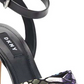 Sandálias femininas DKNY Ivy Leather com tira no tornozelo e bico aberto para ocasiões especiais, cinza, tamanho 9,5