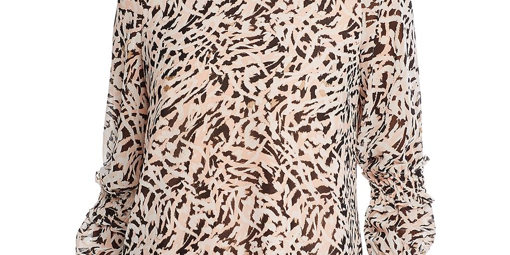 Blusa Calvin Klein Feminina com Estampa Floral e Gola Redonda Rosa Tamanho XS