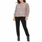 Blusa Calvin Klein Feminina com Estampa Floral e Gola Redonda Rosa Tamanho XS