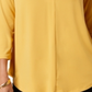 Top feminino Charter Club com decote plissado e manga 3/4, amarelo, tamanho pequeno XL