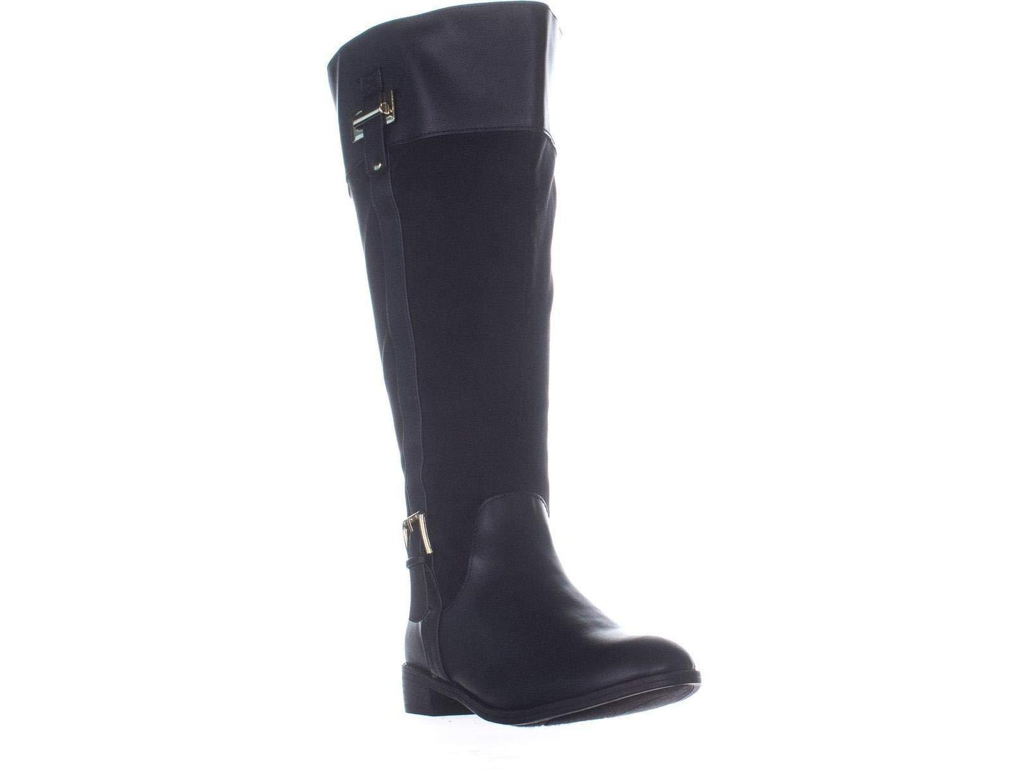 Karen Scott Botas femininas Deliee bico amendoado até o joelho, pretas, tamanho 7