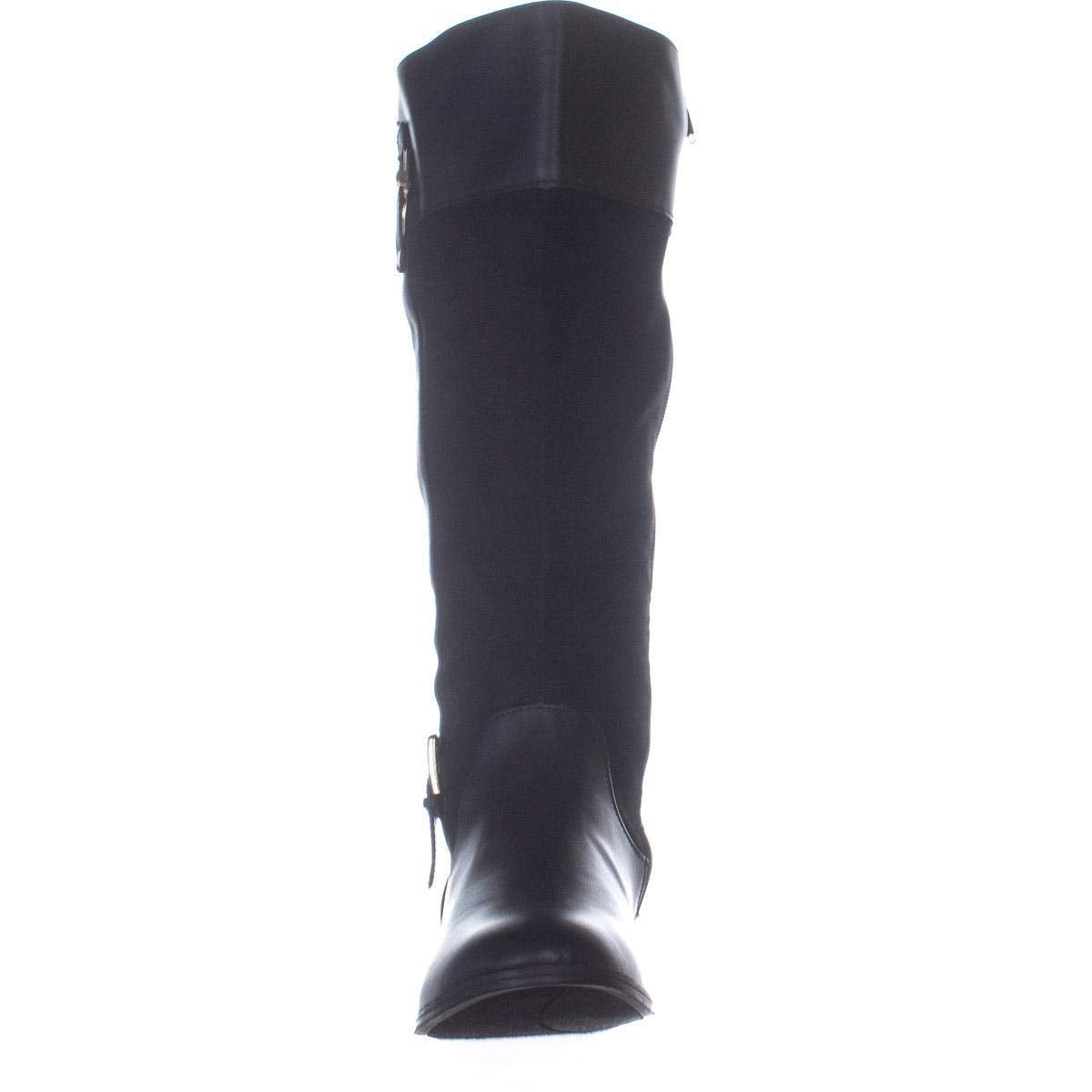 Karen Scott Botas femininas Deliee bico amendoado até o joelho, pretas, tamanho 7