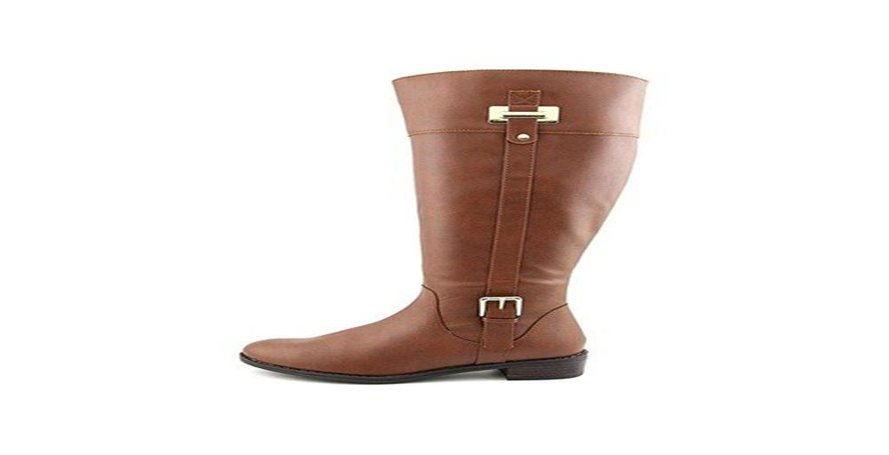 Karen Scott Botas femininas Deliee bico amendoado até o joelho, pretas, tamanho 7