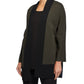 Cardigan de lã Eileen Fisher Colorblock, verde, tamanho médio