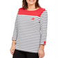 Blusa listrada de bolinhas Karen Scott feminina, vermelha, tamanho pequeno GG