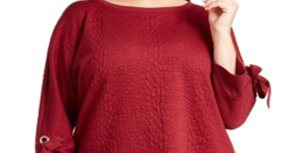 Top feminino plus texturizado Charter Club vermelho tamanho 3X