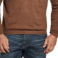 Suéter de cashmere masculino vintage com acabamento canelado e à prova de intempéries, marrom, tamanho médio
