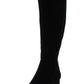 Botas sociais femininas de camurça com zíper e salto bloco da INC International Concepts, pretas, tamanho 6