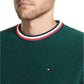 Tommy Hilfiger Masculino Logo Gráfico Manga Longa Gola Redonda Ajuste Clássico Suéter de Algodão Verde Tamanho XX-G