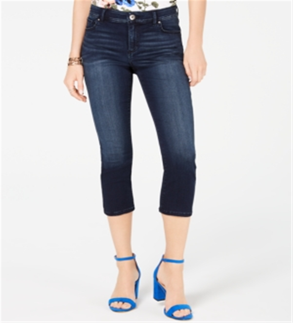 Calça jeans feminina Finity Stretch Cropped da INC International Concepts, azul, tamanho 6