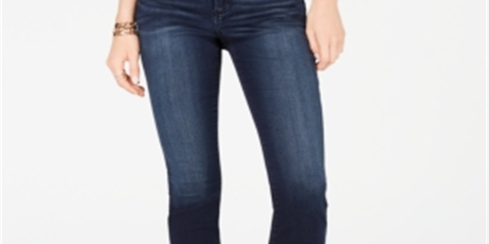 Calça jeans feminina Finity Stretch Cropped da INC International Concepts, azul, tamanho 6