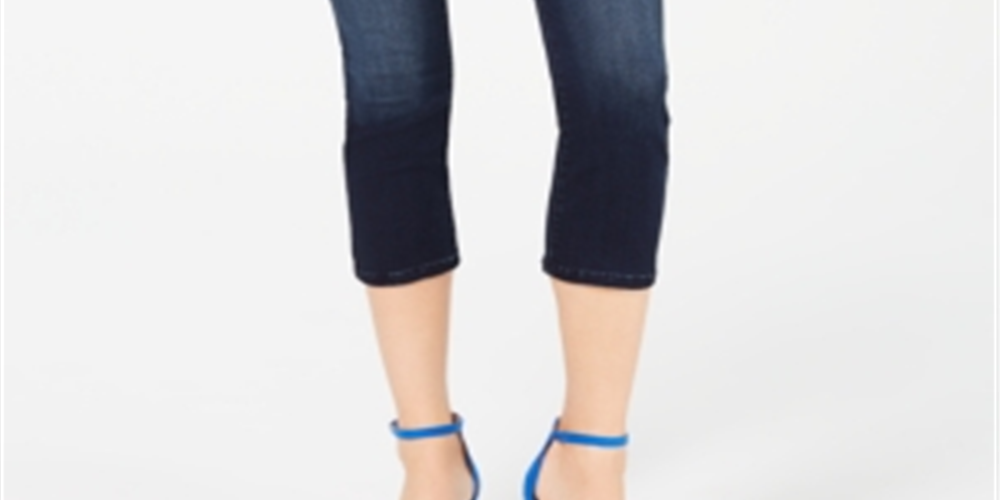 Calça jeans feminina Finity Stretch Cropped da INC International Concepts, azul, tamanho 6