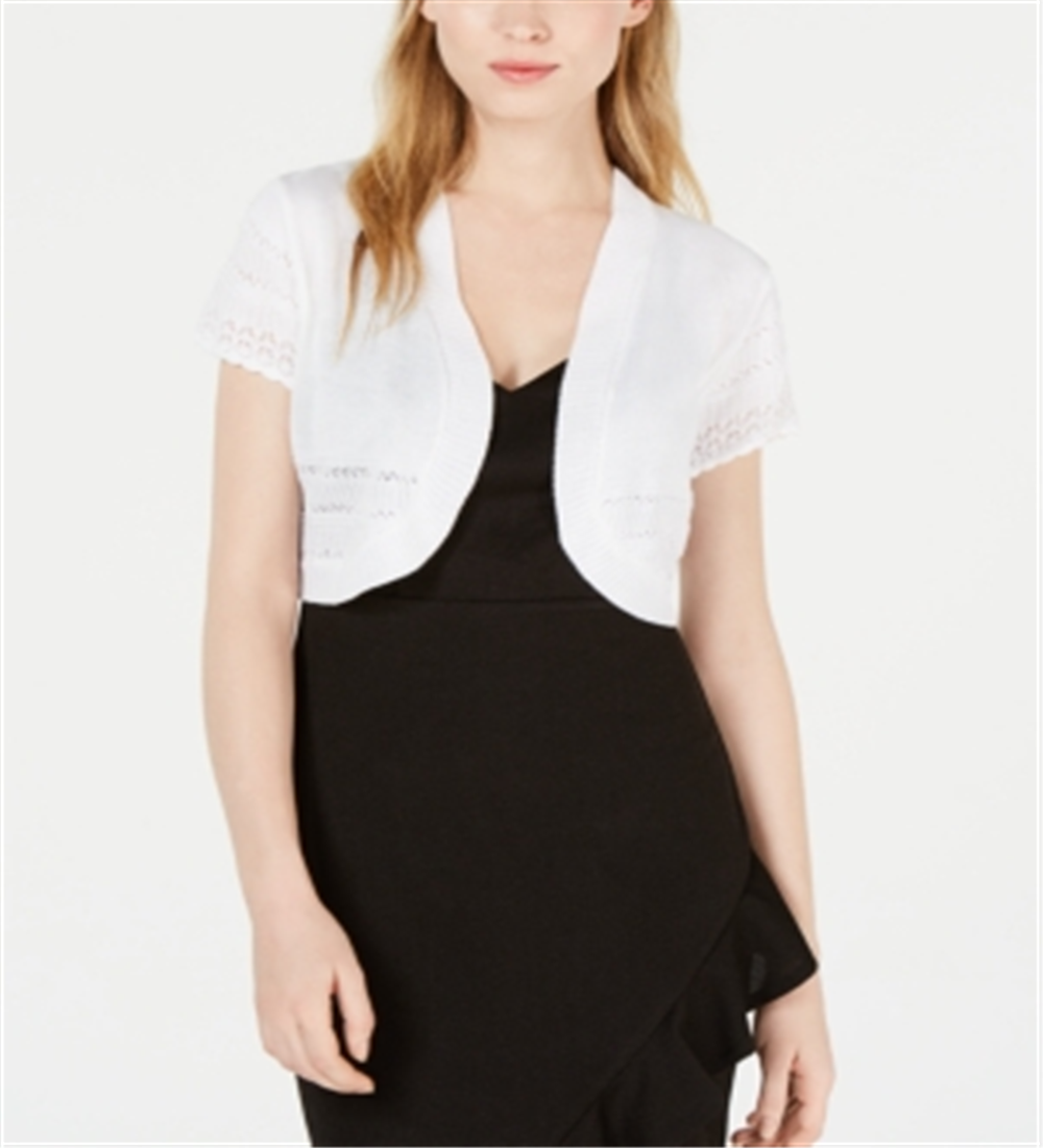 Robbie Bee Cardigan Feminino de Malha Branco Tamanho Pequeno G