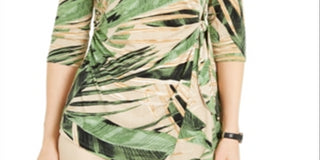 Blusa lateral estampada feminina Alfani, verde, tamanho pequeno M