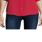 Camisa feminina A. Byer com botões e mangas curtas, carmesim, tamanho M