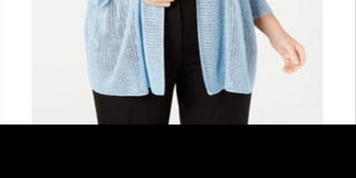 Alfani Kimono Feminino Plus Size com Frente Aberta Azul Tamanho 2X