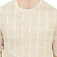 Alfani Masculino Jacquard Grid Pulôver Gola Redonda Bege Tamanho 3XL