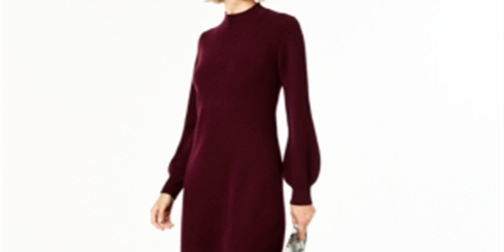 Vestido justo de cashmere com decote falso feminino Charter Club, vermelho, tamanho pequeno