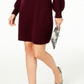 Vestido justo de cashmere com decote falso feminino Charter Club, vermelho, tamanho pequeno