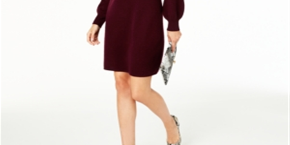 Vestido justo de cashmere com decote falso feminino Charter Club, vermelho, tamanho pequeno