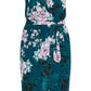 Vestido envelope falso com estampa floral plus size City Chic Trendy feminino, verde, tamanho SP