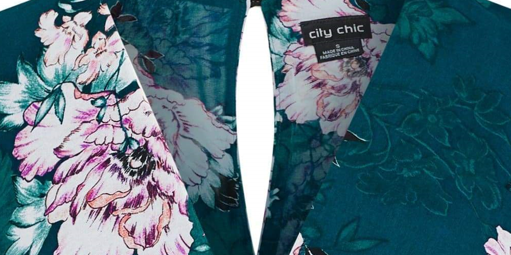 Vestido envelope falso com estampa floral plus size City Chic Trendy feminino, verde, tamanho SP