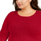 Suéter feminino plus size de tricô trançado Charter Club, vermelho deslumbrante, tamanho 4X