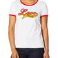 Camiseta Tommy Hilfiger Love-Graphic Ringer Feminina Branca Brilhante Tamanho P