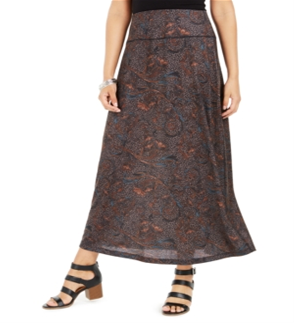 Saia longa estampada feminina Style &amp; Co, cinza, tamanho pequeno