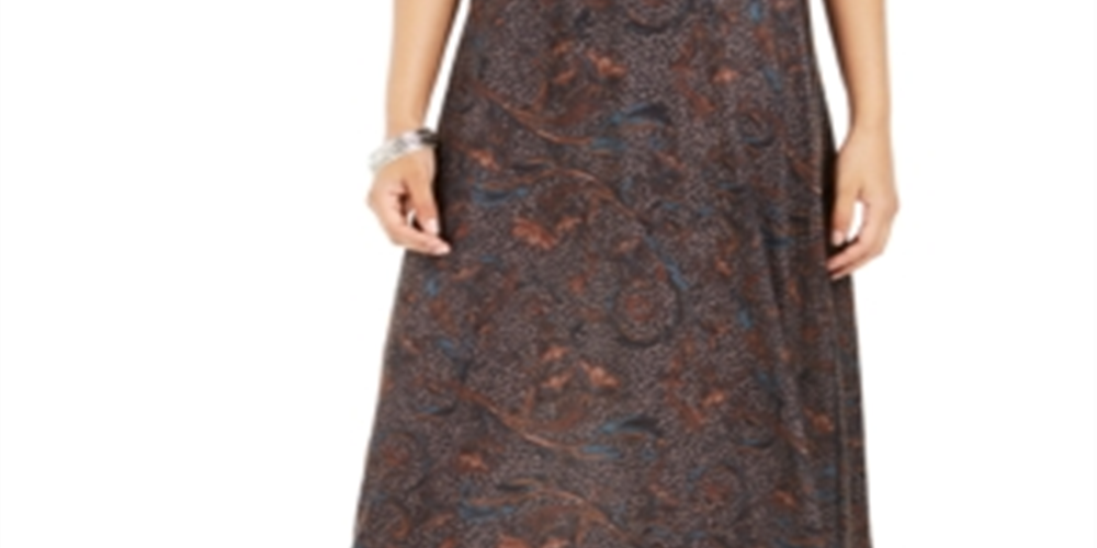 Saia longa estampada feminina Style &amp; Co, cinza, tamanho pequeno