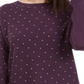 Suéter feminino INC com decote em joia e manga comprida, roxo, tamanho P