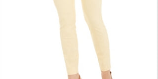 Calça skinny com controle de barriga Alfani feminina, comprimento regular, curta e longa, Sundance Yellow, tamanho 4